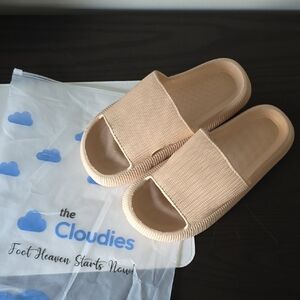 Cloudies Tan Slide Sandals